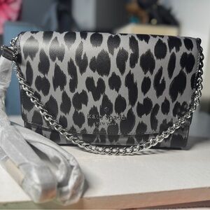 Kate Spade Black and Gray Animal Print Crossbody Bag
